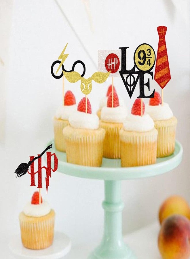 Confetti! 24-Pack Wizard Themed Cupcake Toppers - Enchanting Glitter Cake Picks for Parties & Events | Valentines, Decorations Perfect for Birthdays, wedding & Baby Showers - Image 5